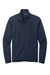 Eddie Bauer EB250 Mens Pill Resistant Fleece Full Zip Jacket Heather River Navy Blue Flat Front