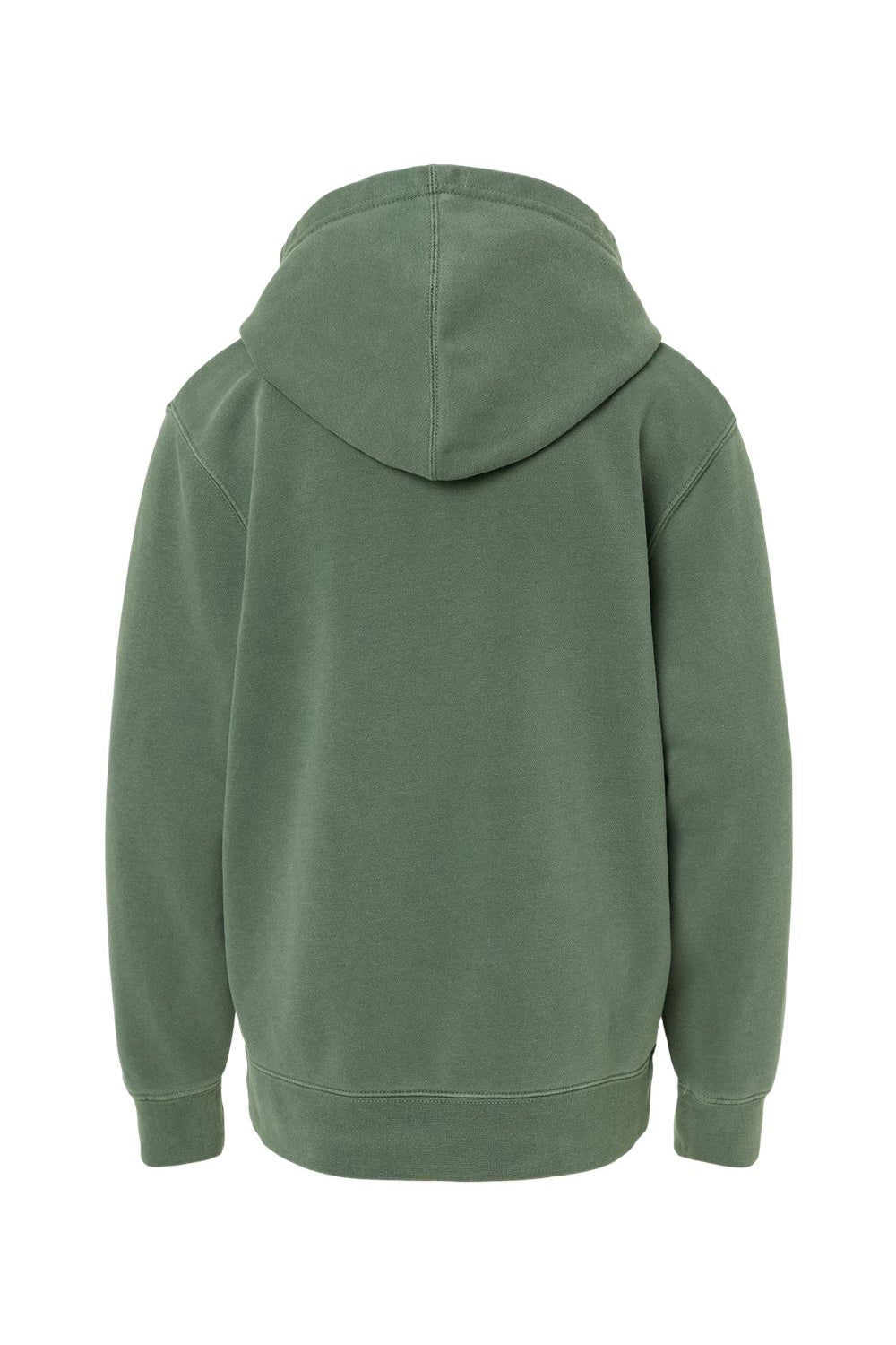 Independent Trading Company PRM1500Y Youth Pigment Dyed Hooded Sweatshirt Hoodie w/ Pouch Pocket Alpine Green Flat Back
