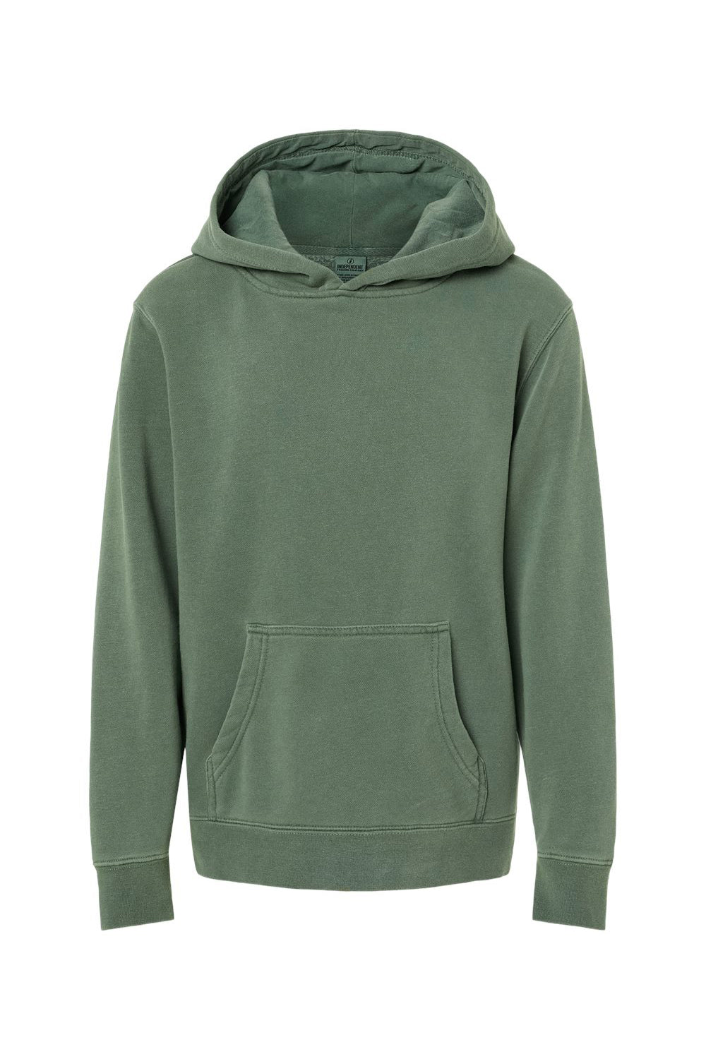 Independent Trading Co. PRM1500Y Youth Pigment Dyed Hooded Sweatshirt Hoodie Alpine Green Flat Front
