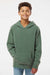 Independent Trading Company PRM1500Y Youth Pigment Dyed Hooded Sweatshirt Hoodie w/ Pouch Pocket Alpine Green Model Front
