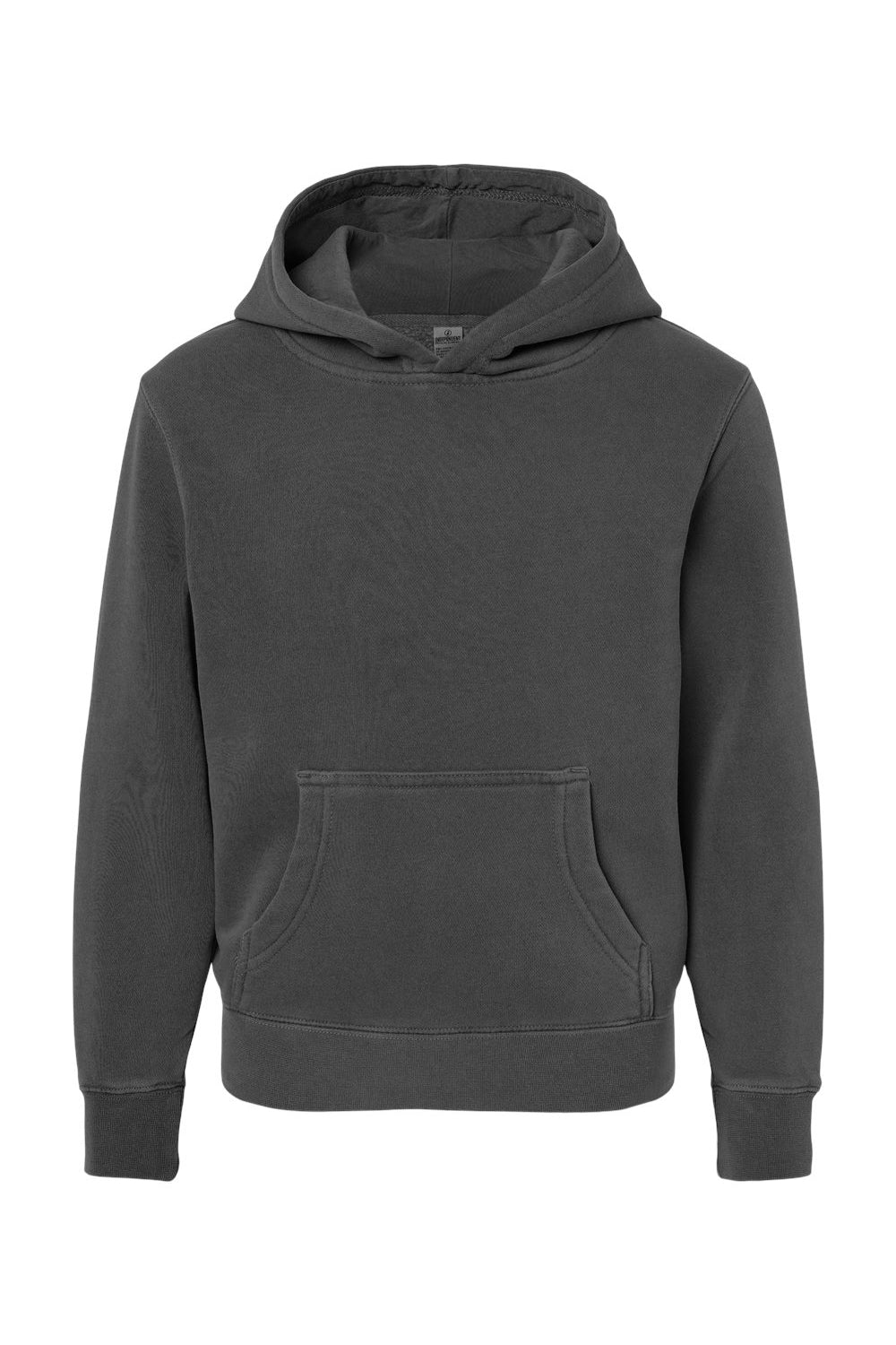 Independent Trading Co. PRM1500Y Youth Pigment Dyed Hooded Sweatshirt Hoodie Black Flat Front