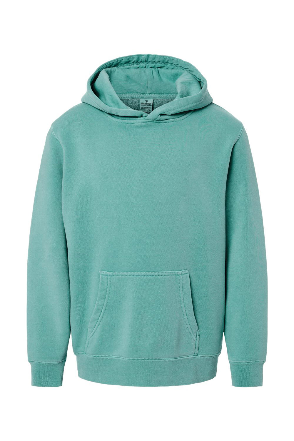 Independent Trading Company PRM1500Y Youth Pigment Dyed Hooded Sweatshirt Hoodie w/ Pouch Pocket Mint Green Flat Front