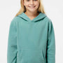 Independent Trading Company Youth Pigment Dyed Hooded Sweatshirt Hoodie w/ Pouch Pocket - Mint Green