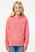 Independent Trading Company PRM1500Y Youth Pigment Dyed Hooded Sweatshirt Hoodie w/ Pouch Pocket Pink Model Front