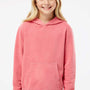 Independent Trading Company Youth Pigment Dyed Hooded Sweatshirt Hoodie w/ Pouch Pocket - Pink