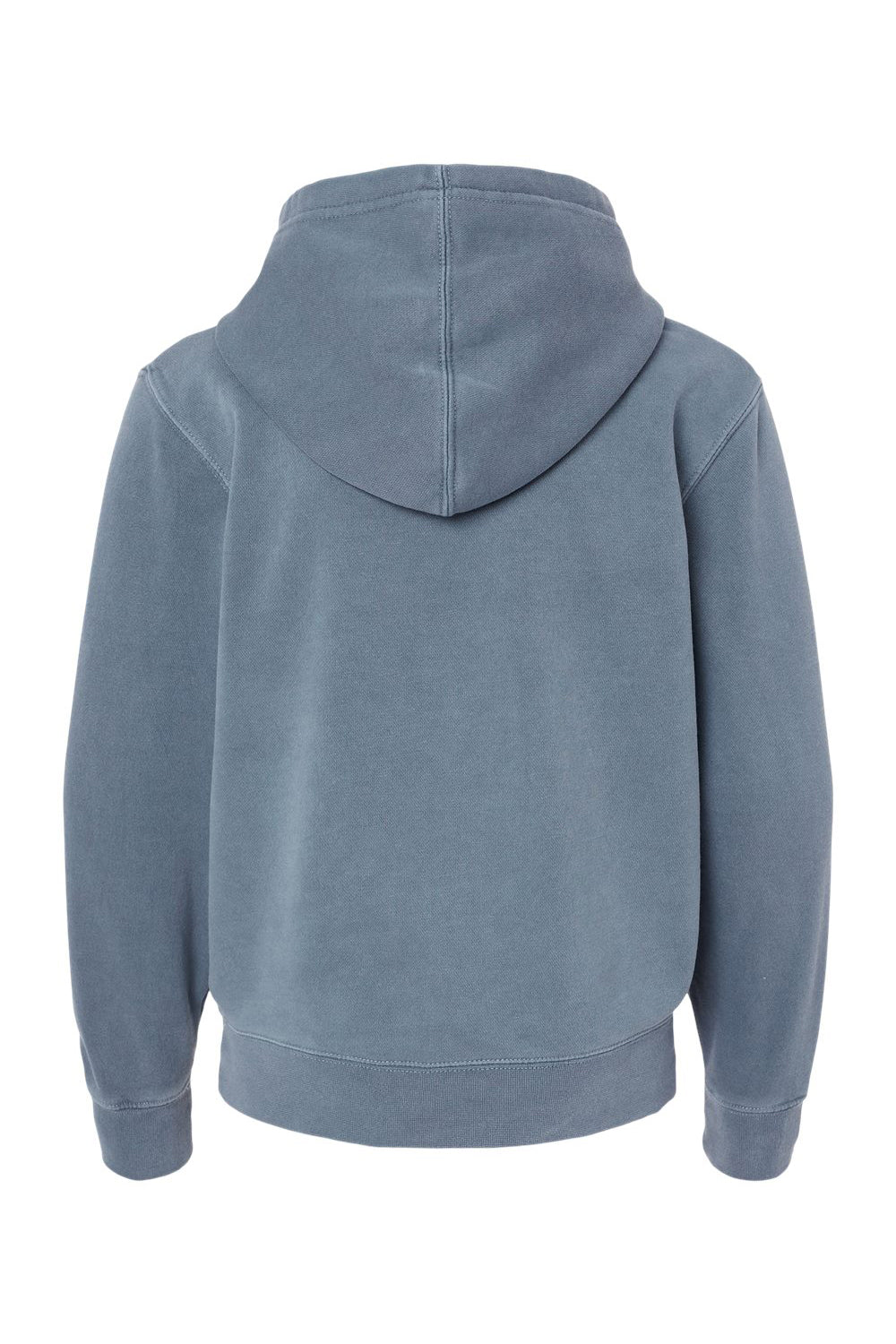 Independent Trading Company PRM1500Y Youth Pigment Dyed Hooded Sweatshirt Hoodie w/ Pouch Pocket Slate Blue Flat Back