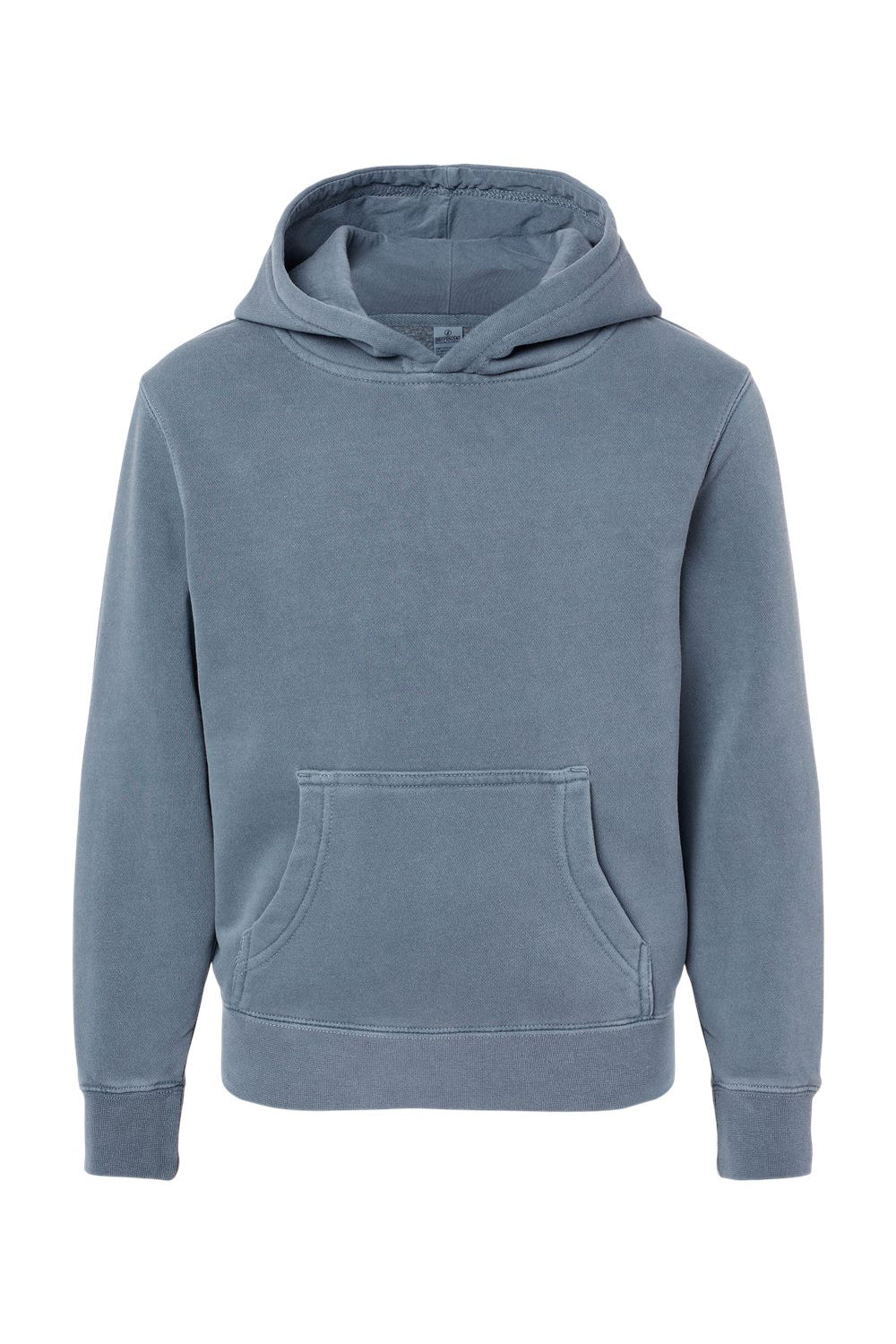 Independent Trading Company PRM1500Y Youth Pigment Dyed Hooded Sweatshirt Hoodie w/ Pouch Pocket Slate Blue Flat Front