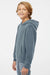 Independent Trading Company PRM1500Y Youth Pigment Dyed Hooded Sweatshirt Hoodie w/ Pouch Pocket Slate Blue Model Side