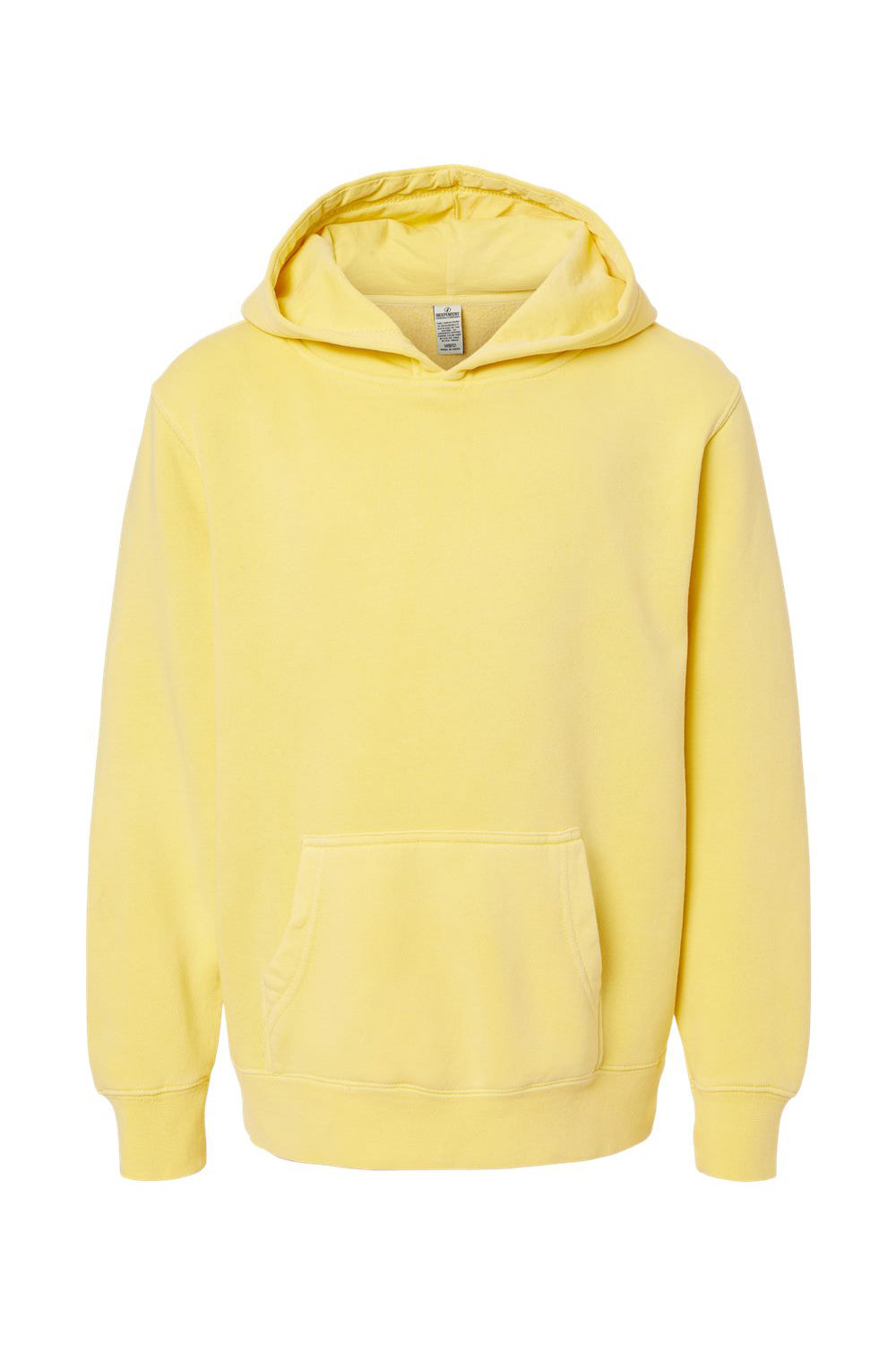Independent Trading Company PRM1500Y Youth Pigment Dyed Hooded Sweatshirt Hoodie w/ Pouch Pocket Yellow Flat Front