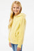 Independent Trading Company PRM1500Y Youth Pigment Dyed Hooded Sweatshirt Hoodie w/ Pouch Pocket Yellow Model Side