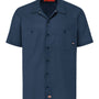 Dickies Mens Industrial Wrinkle Resistant Short Sleeve Button Down Work Shirt w/ Double Pockets - Dark Navy Blue - NEW