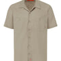 Dickies Mens Industrial Wrinkle Resistant Short Sleeve Button Down Work Shirt w/ Double Pockets - Desert Sand - NEW
