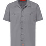 Dickies Mens Industrial Wrinkle Resistant Short Sleeve Button Down Work Shirt w/ Double Pockets - Graphite Grey - NEW