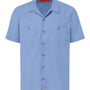 Dickies Mens Industrial Wrinkle Resistant Short Sleeve Button Down Work Shirt w/ Double Pockets - Light Blue - NEW