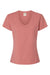 ComfortWash By Hanes GDH125 Mens Garment Dyed Short Sleeve V-Neck T-Shirt Mauve Flat Front