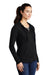 Sport-Tek LST293 Womens Moisture Wicking Fleece Full Zip Hooded Sweatshirt Hoodie w/ Pockets Black Model 3q