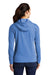 Sport-Tek LST293 Womens Moisture Wicking Fleece Full Zip Hooded Sweatshirt Hoodie w/ Pockets Heather True Royal Blue Model Back
