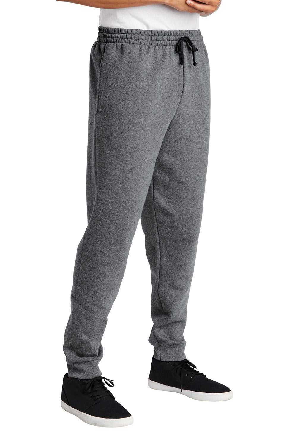 Jerzees 975MP/975MPR Mens NuBlend Fleece Jogger Sweatpants w/ Pockets Heather Grey/Charcoal Grey Model 3q