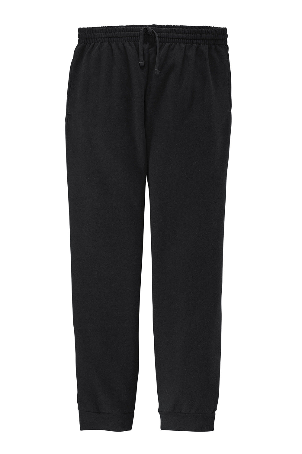 Jerzees 975MP/975MPR Mens NuBlend Fleece Jogger Sweatpants w/ Pockets Black/Heather Charcoal Grey Flat Front