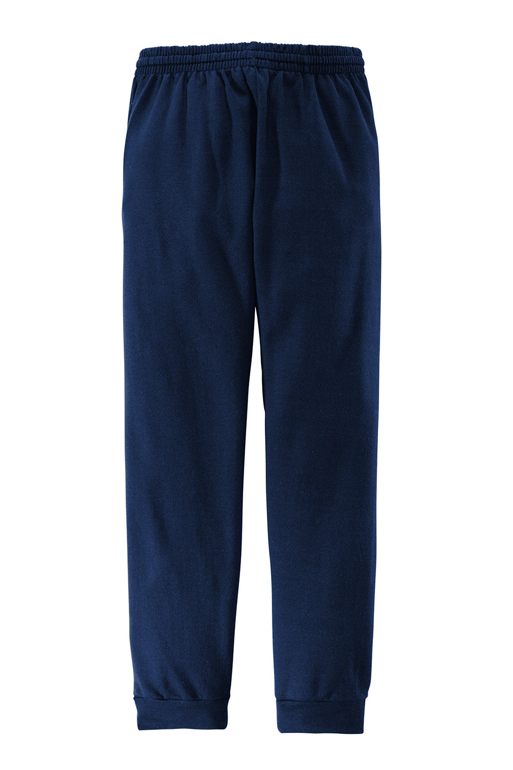 Jerzees 975MP/975MPR Mens NuBlend Fleece Jogger Sweatpants w/ Pockets Navy Blue/Charcoal Grey Flat Back