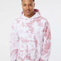 Dyenomite Mens Blended Tie Dyed Hooded Sweatshirt Hoodie - Rose Crystal - NEW