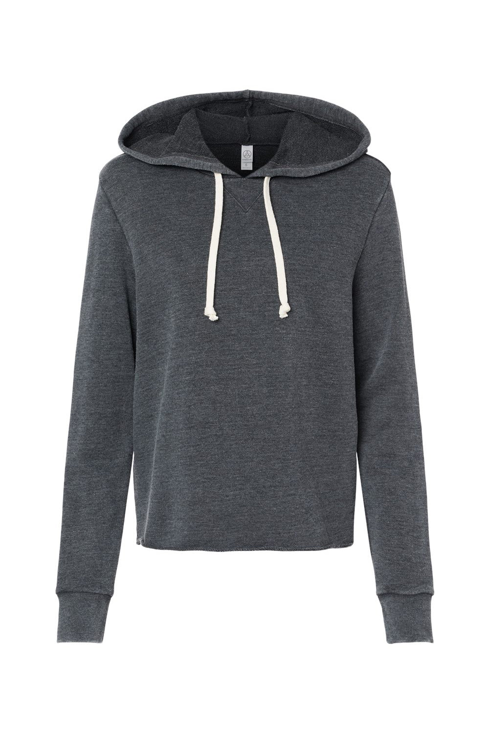 Alternative 8628 Womens Day Off Mineral Wash Hooded Sweatshirt Hoodie Washed Black Flat Front