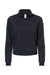 Alternative 8808PF Womens Eco Cozy Fleece Mock Neck 1/4 Zip Sweatshirt Black Flat Front