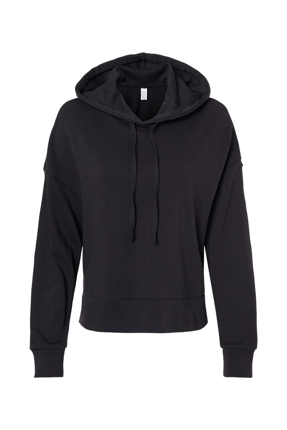Alternative 9906ZT Womens Eco Washed Hooded Sweatshirt Hoodie Black Flat Front