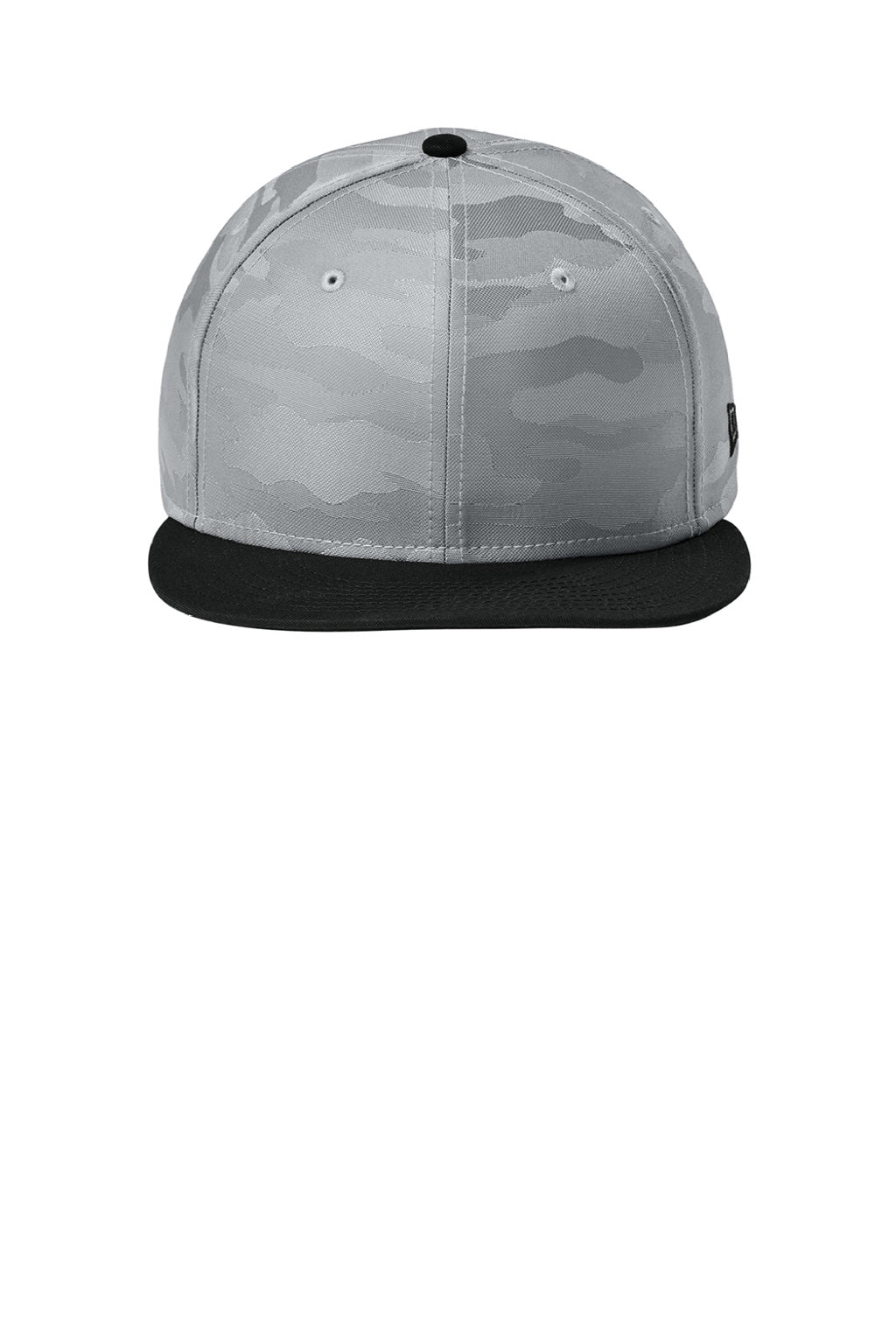 New Era Hats NE407 Mens Camo Flat Bill Snapback Hat Flag Black/Rainstorm Grey Camo Flat Front
