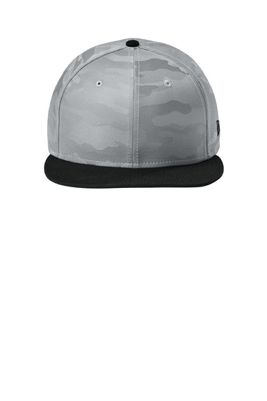 New Era Hats NE407 Mens Camo Flat Bill Snapback Hat Flag Black/Rainstorm Grey Camo Flat Front