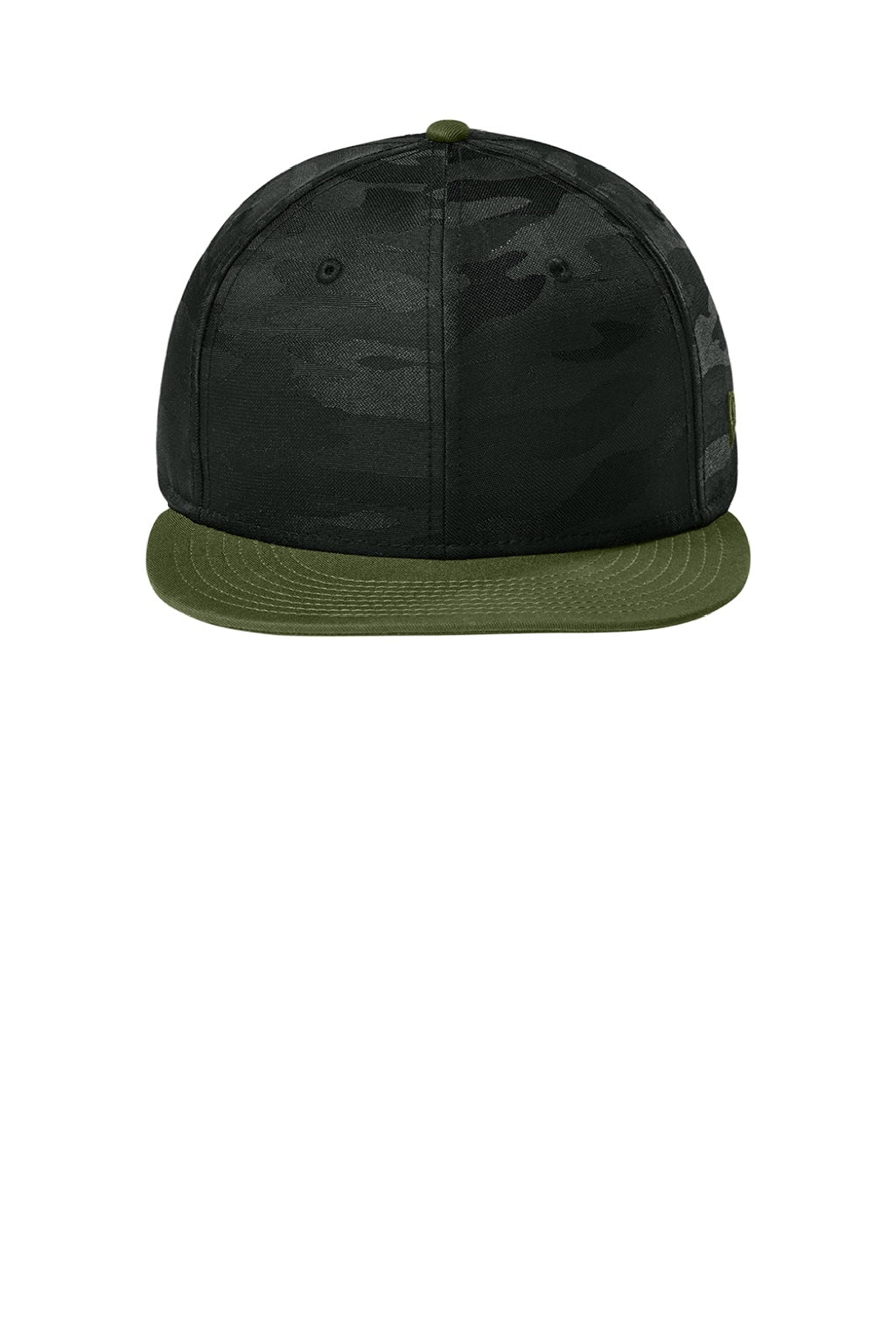 New Era Hats NE407 Mens Camo Flat Bill Snapback Hat Flag Army Green/Black Camo Flat Front