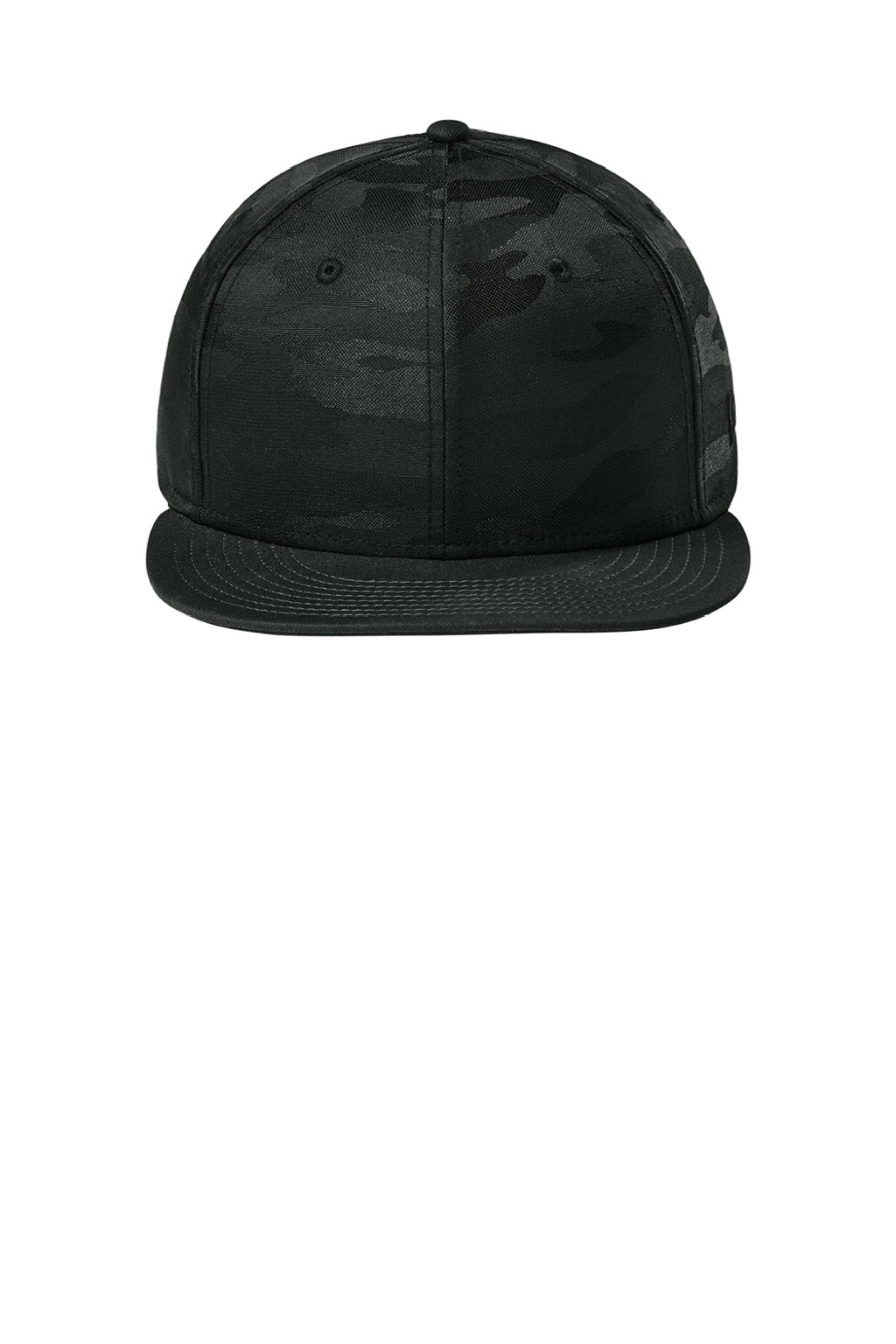 New Era Hats NE407 Mens Camo Flat Bill Snapback Hat Flag Black/Black Camo Flat Front