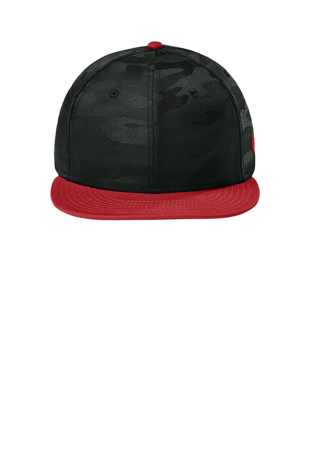New Era Hats NE407 Mens Camo Flat Bill Snapback Hat Flag Scarlet Red/Black Camo Flat Front
