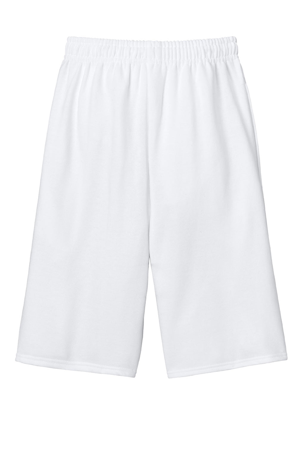 Jerzees 978MP Mens NuBlend Sweatshorts w/ Pockets White Flat Back