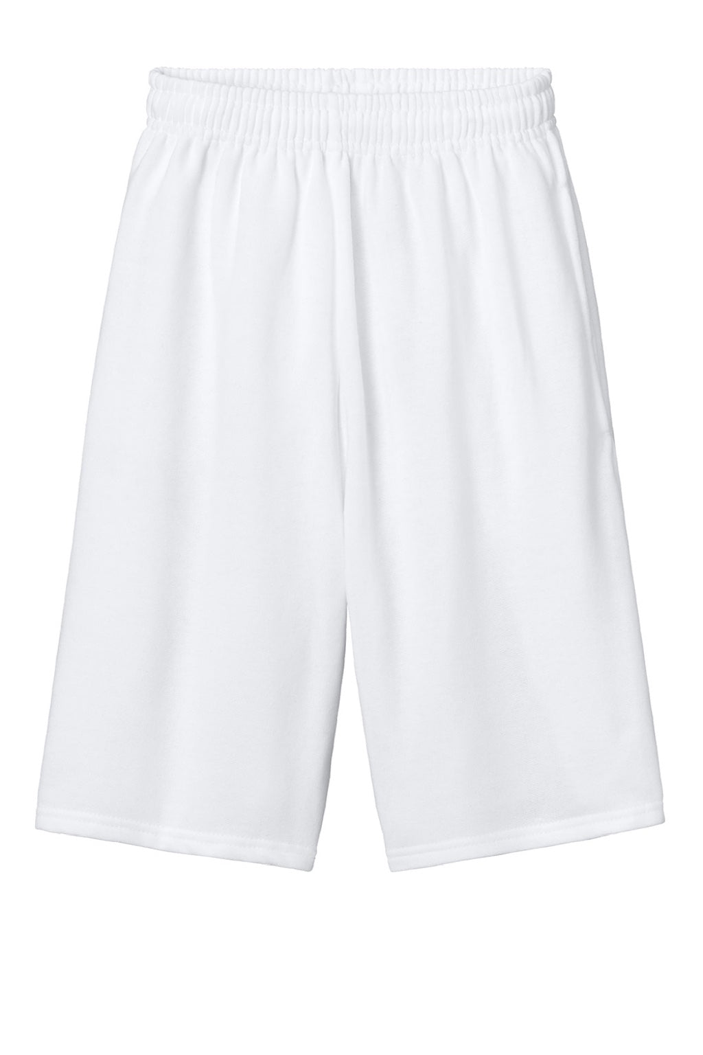 Jerzees 978MP Mens NuBlend Sweatshorts w/ Pockets White Flat Front