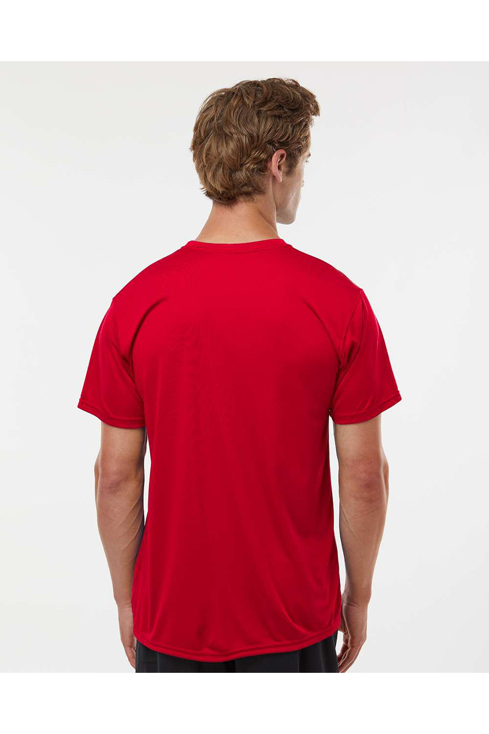 Holloway 222818 Mens Momentum Short Sleeve Crewneck T-Shirt Scarlet Red Model Back