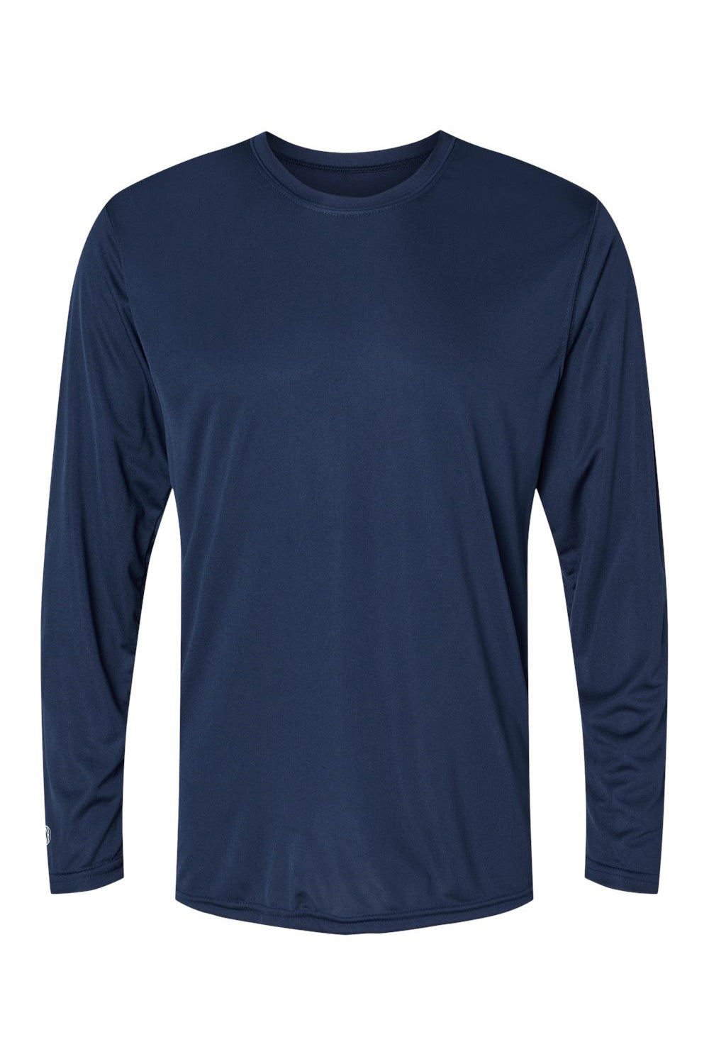 Holloway 222822 Mens Momentum Long Sleeve Crewneck T-Shirt Navy Blue Flat Front