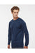 Holloway 222822 Mens Momentum Long Sleeve Crewneck T-Shirt Navy Blue Model Side