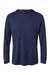 Holloway 222830 Mens Momentum Hooded Long Sleeve T-Shirt Hoodie Navy Blue Flat Front