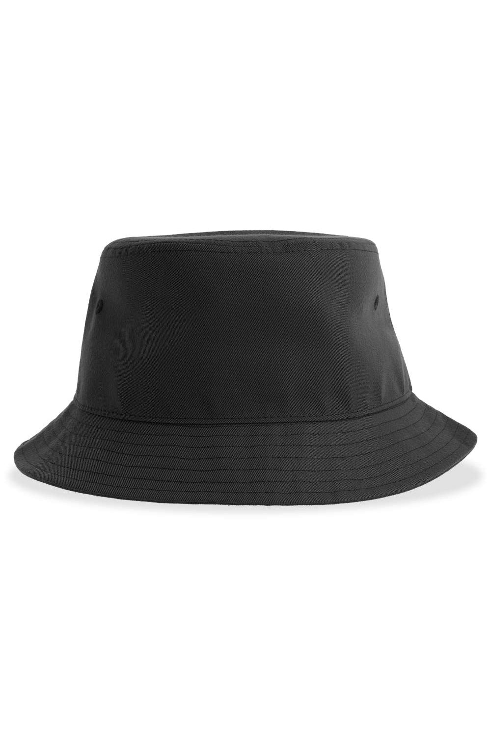 Atlantis Headwear GEO Mens Sustainable Bucket Hat Black Flat Front
