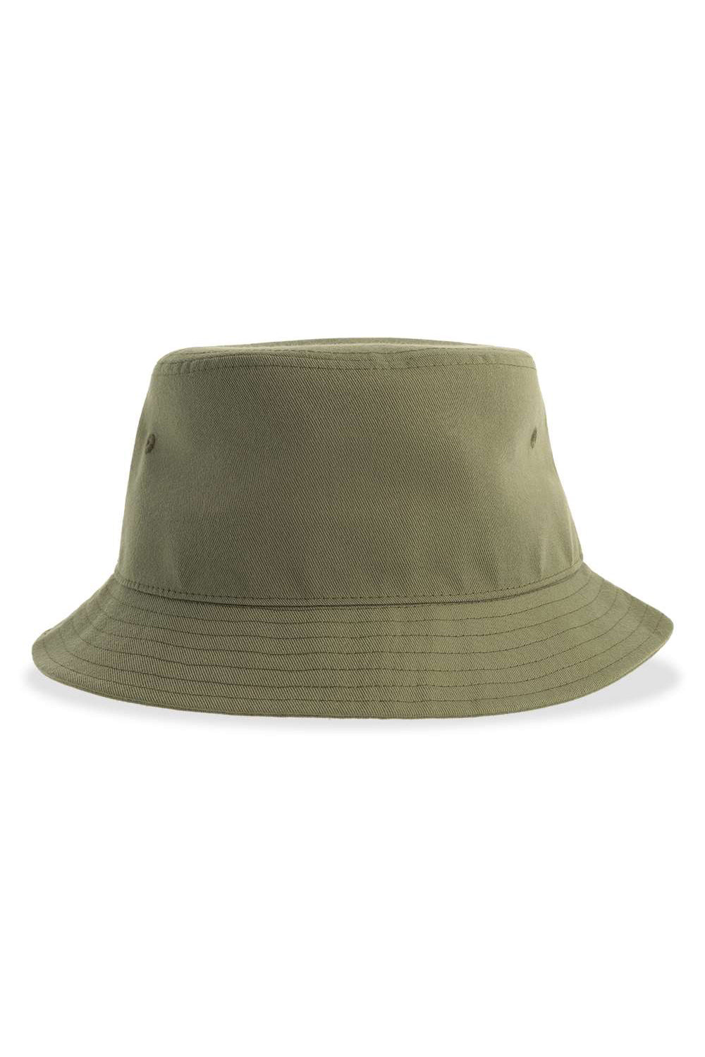 Atlantis Headwear GEO Mens Sustainable Bucket Hat Olive Green Flat Back