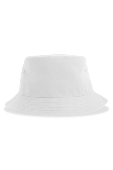 Atlantis Headwear GEO Mens Sustainable Bucket Hat White Flat Front