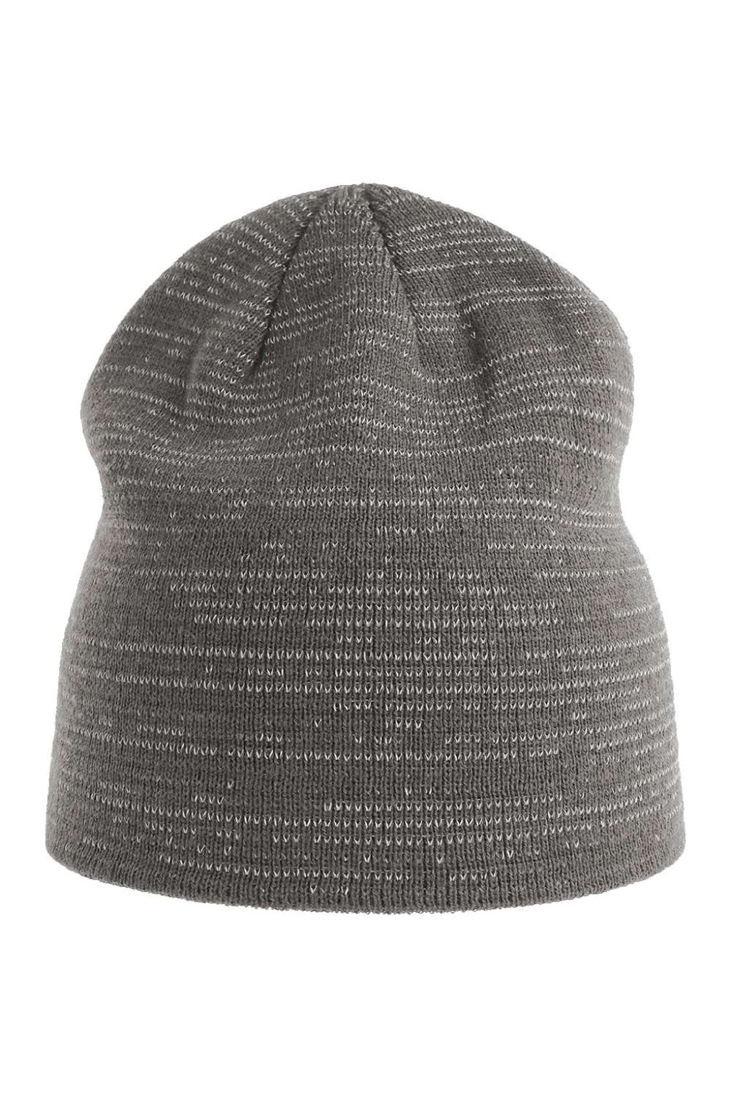 Atlantis Hats SHINE Unisex Sustainable Reflective Beanie Dark Grey Flat Front