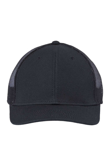 Atlantis Headwear RETH Mens Sustainable Recycled Three Snapback Trucker Hat Black/Black Flat Front