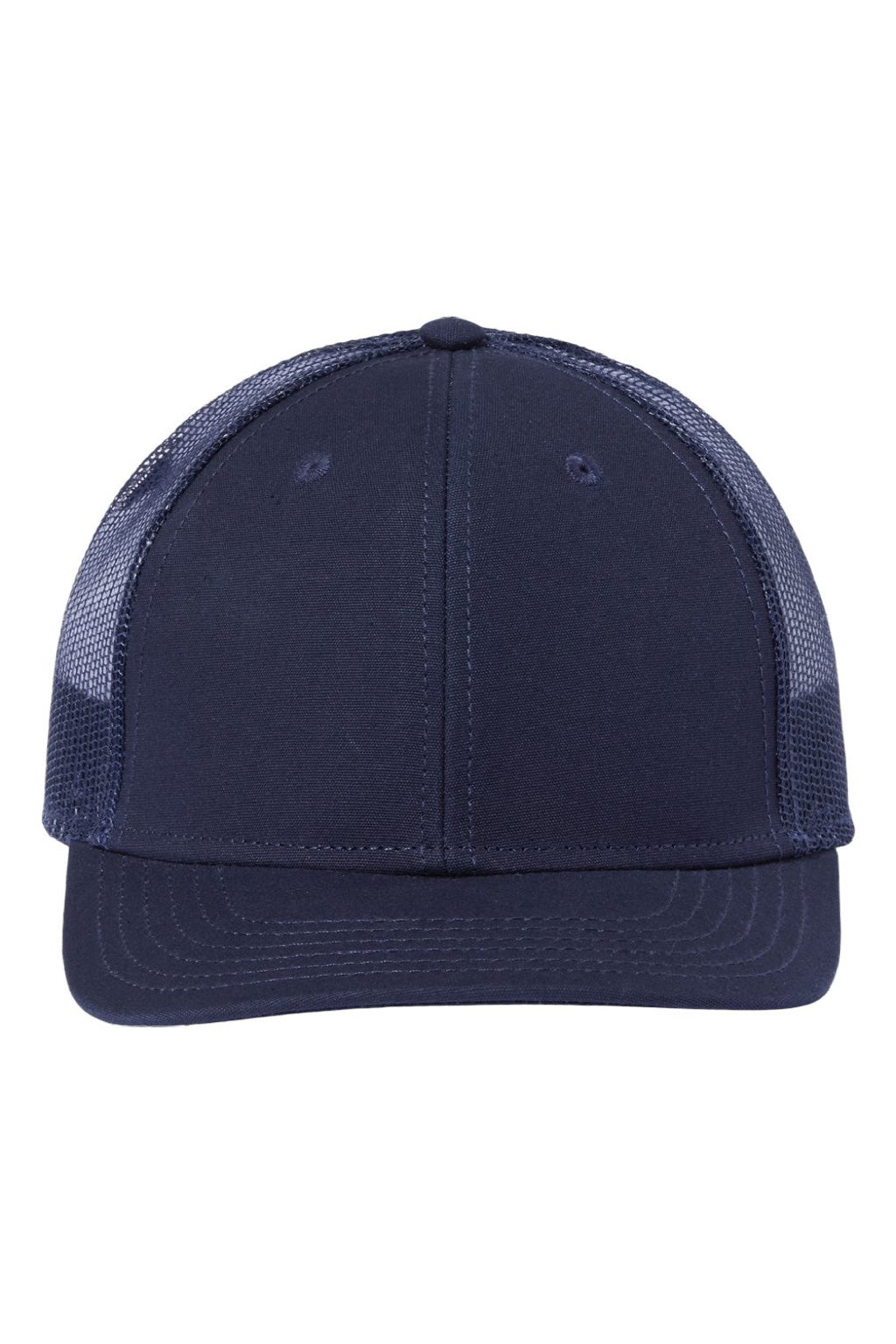 Atlantis Hats RETH Mens Sustainable Recycled Three Snapback Trucker Hat Navy Blue/Navy Flat Front