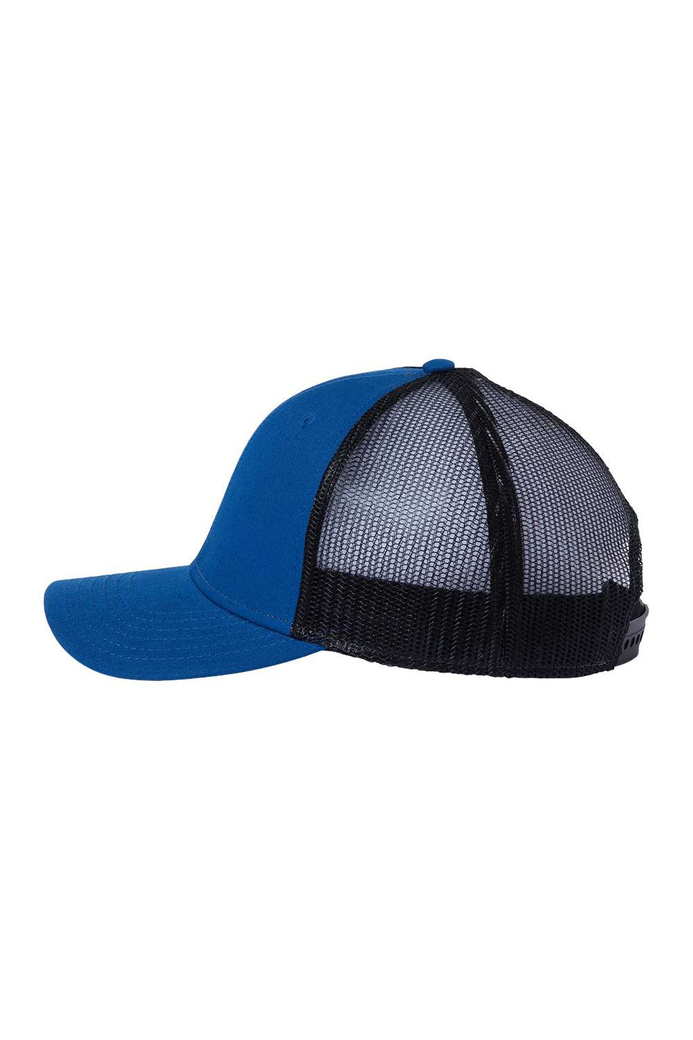 Atlantis Headwear RETH Mens Sustainable Recycled Three Snapback Trucker Hat Royal Blue/Black Flat Back