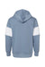 MV Sport 22709 Mens Classic Fleece Colorblocked Hooded Sweatshirt Hoodie Stonewashed Blue Flat Back