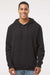 LAT 6926 Mens Elevated Fleece Basic Hooded Sweatshirt Hoodie w/ Pouch Pocket Black Model Front