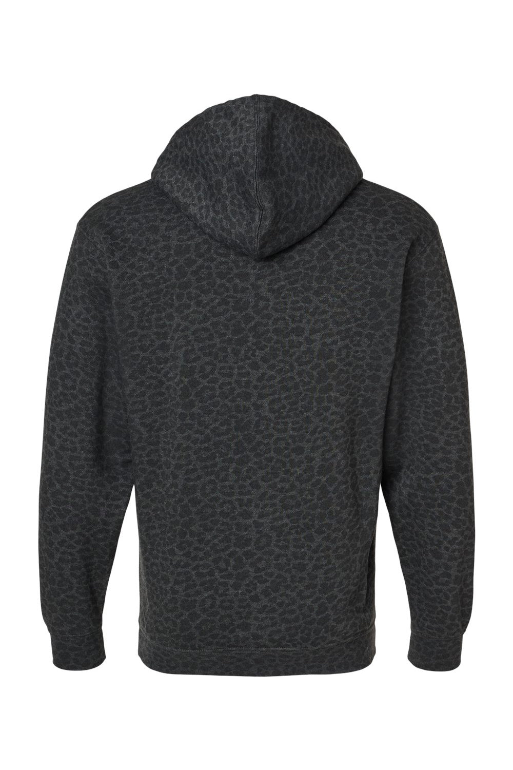 LAT 6926 Mens Elevated Fleece Basic Hooded Sweatshirt Hoodie w/ Pouch Pocket Black Leopard Flat Back