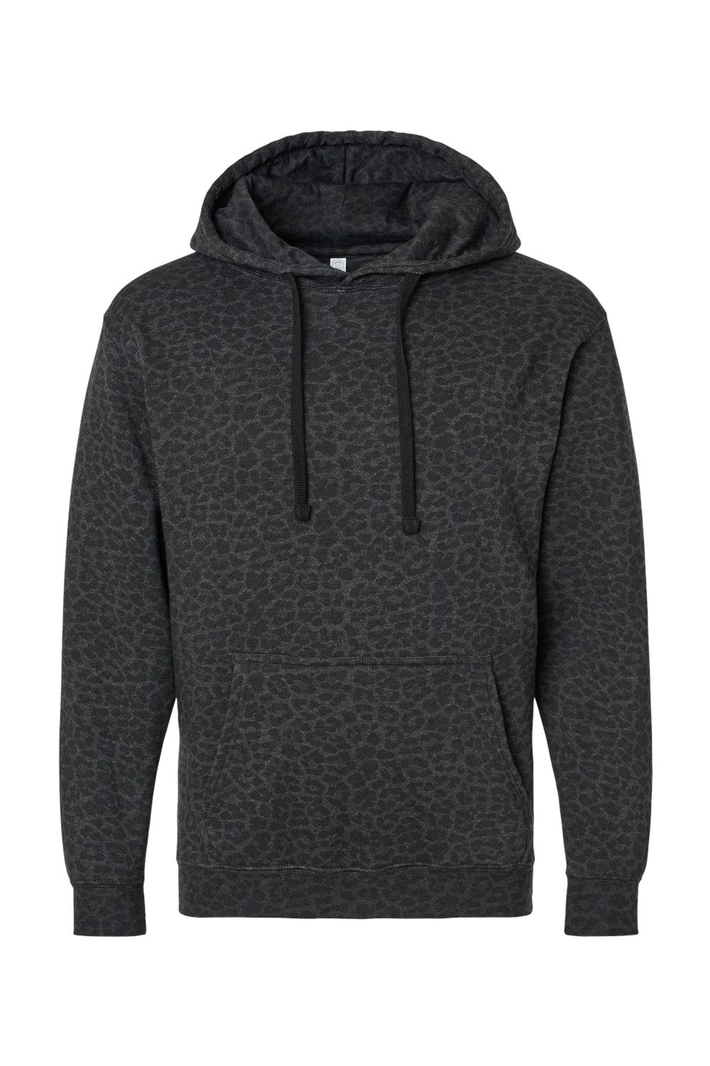 LAT 6926 Mens Elevated Fleece Basic Hooded Sweatshirt Hoodie w/ Pouch Pocket Black Leopard Flat Front